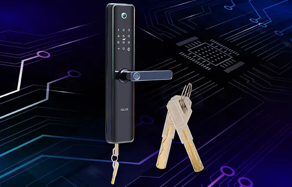 Keliss mortise smart lock, with lever handle and mechanical keys